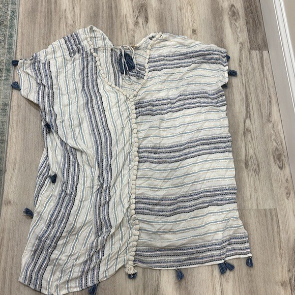 Gypsy Striped Blue and White cover up summer beach size small