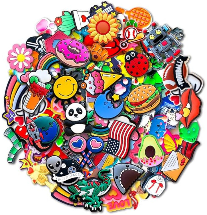 30 Pcs Mixed Pvc Shoe Charms Lot Different Charms Fit For Croc Clog Sandals USA