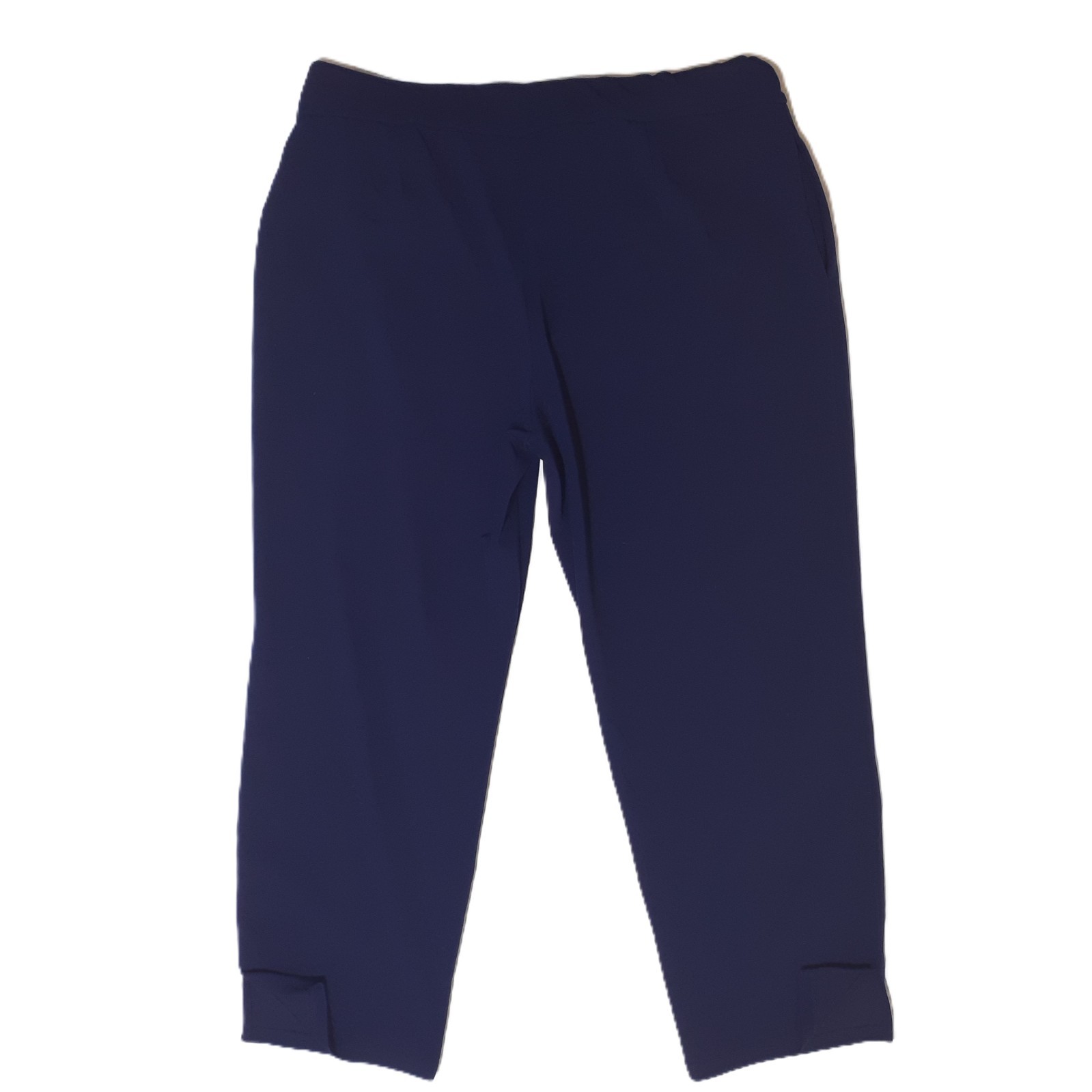 Dennis Basso Women Dress Pants LP Blue Stretch Pullon Rise=11.5in Waist=36in