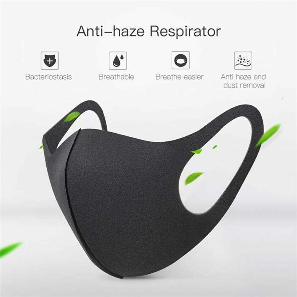 4PCS Light Comfortable Layer Black Cotton 3D Washable Face Mask / Reusable USA
