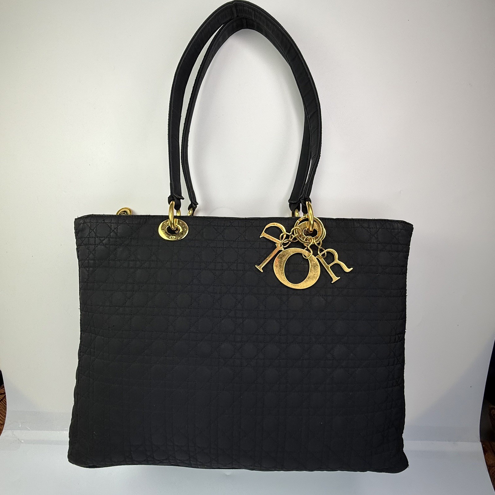 Christian Dior Lady Dior Cannage Handbag Black, Quilted
