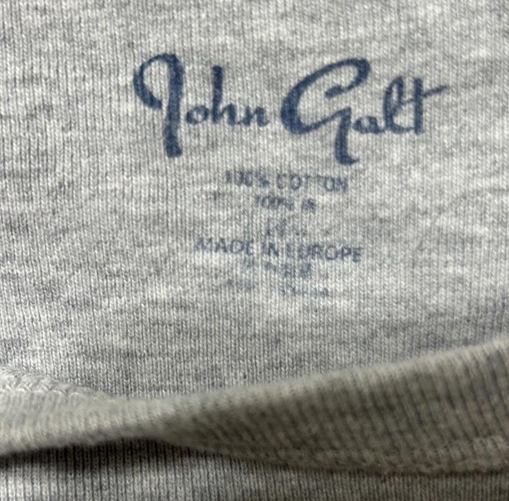 John Galt Gray Firenze Graphic Logo Baby Tee Crew Neck Short Sleeve, S