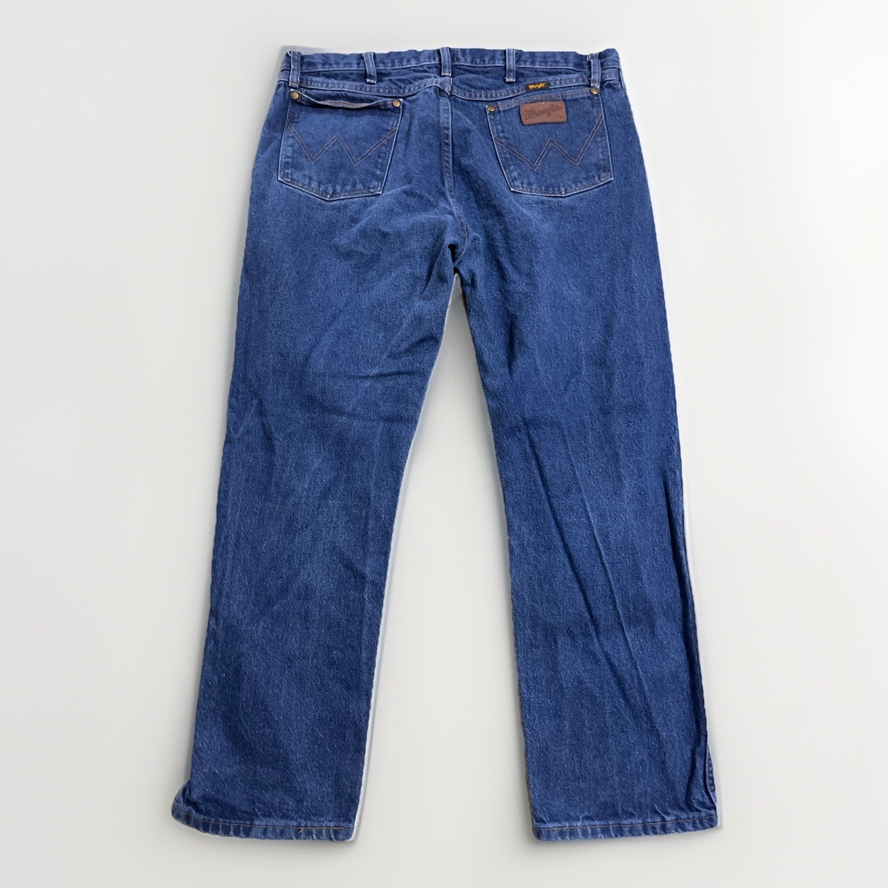 Wrangler 47MWZPW Jeans 38×30 Blue Damage Left Thigh Approximately 38×30 Prewash