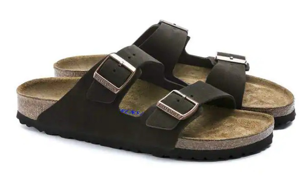 Birkenstock Arizona Soft Footbed Suede Leather Sandals Taupe-Mocha-Mink-Black