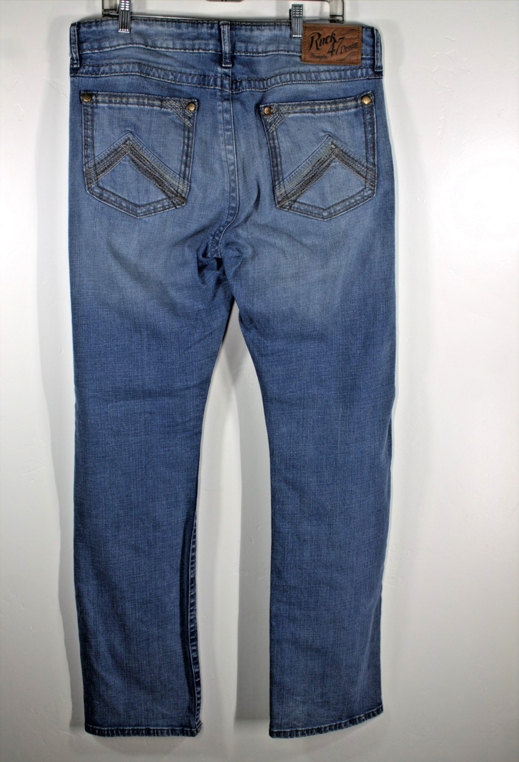 ROCK 47 Wrangler denim slim straight men’s jeans 34 X 36 cowboys western jeans