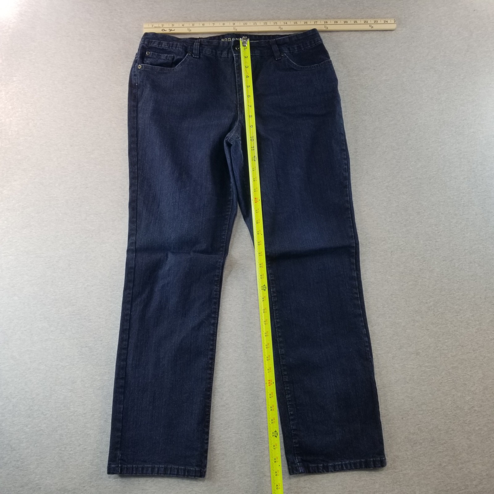 Sonoma Jeans Women’s Sz 16 Original Straight Dark Wash 98% Cotton Normcore Nice
