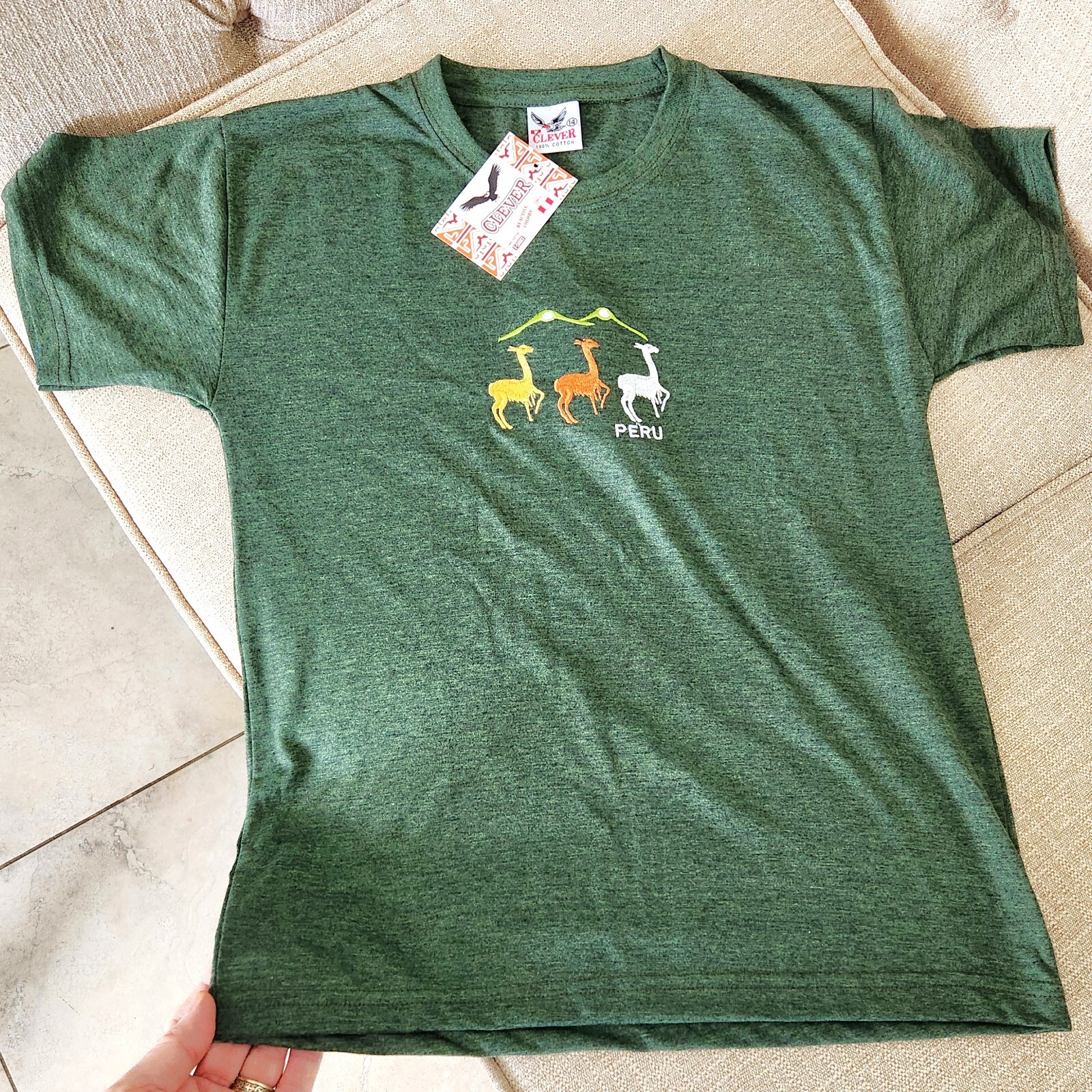 T Shirt Made in Peru 100 percent Cotton Comfy Soft Boys size 14 by CLEVER