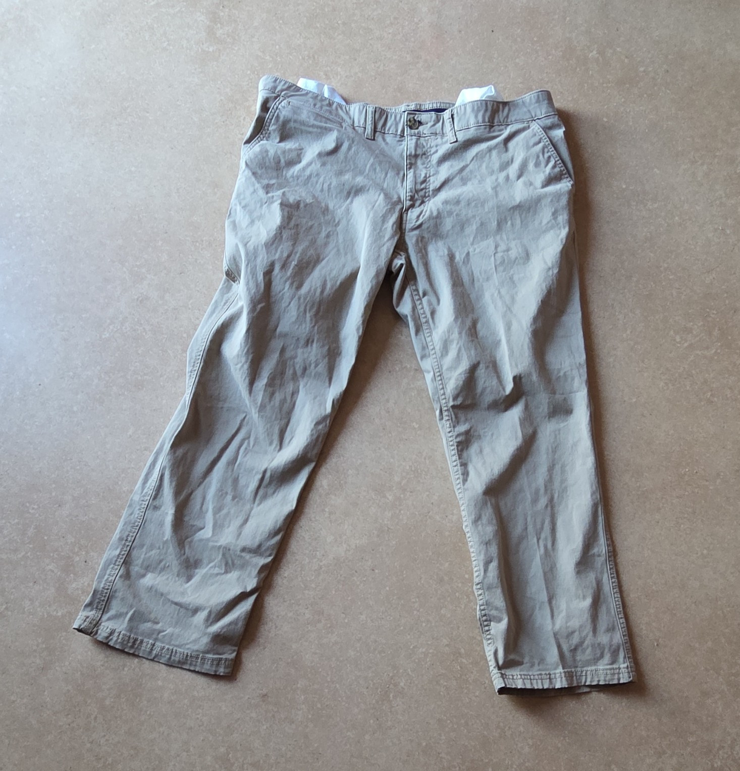 St. John’s Bay Super Stretch Beige Chino Pants 42W Straight Fit Twill