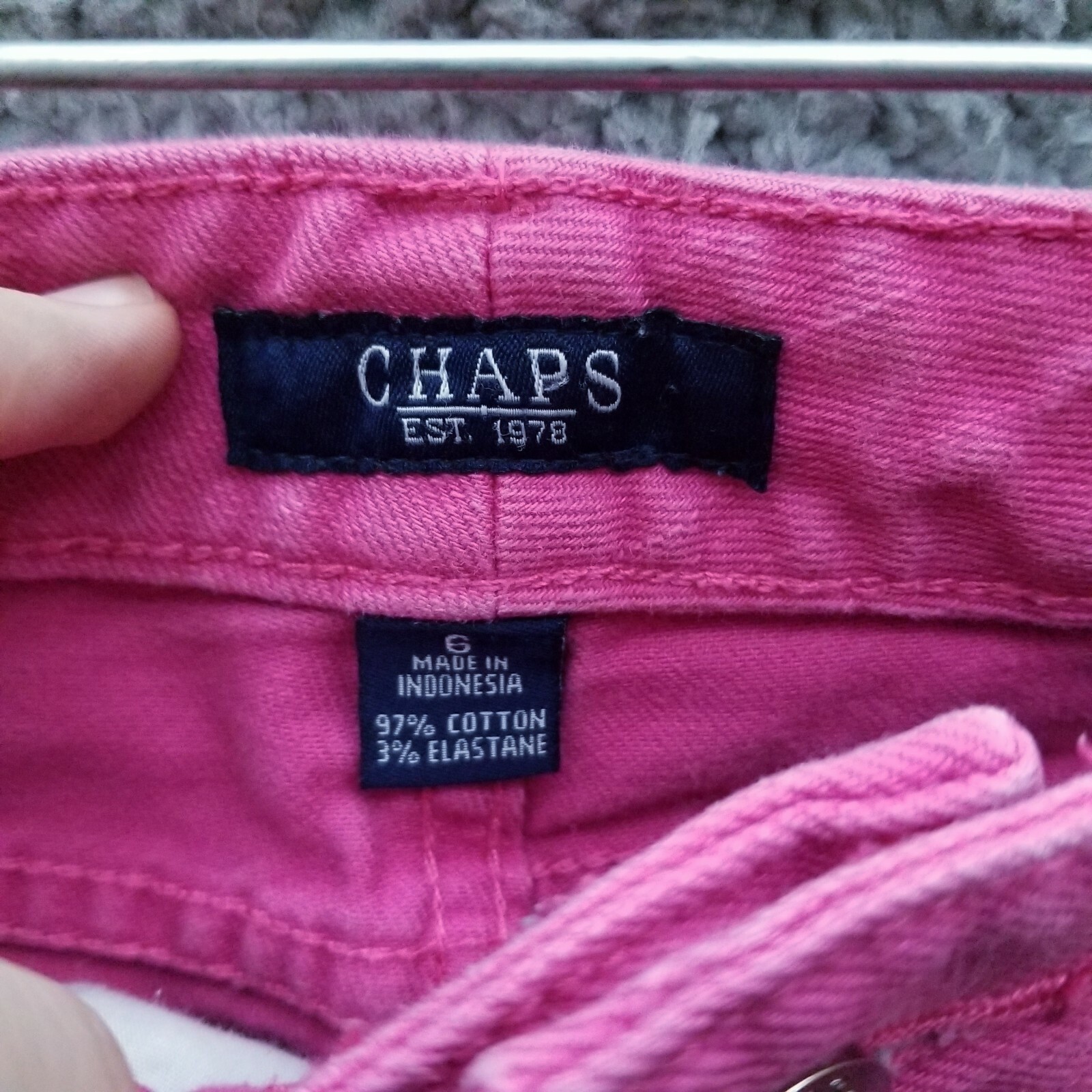 Chaps Women’s Madden 6 Pink Jeans 97% Cotton 3% Elastane 31.5″ 30.5″ 8.5″