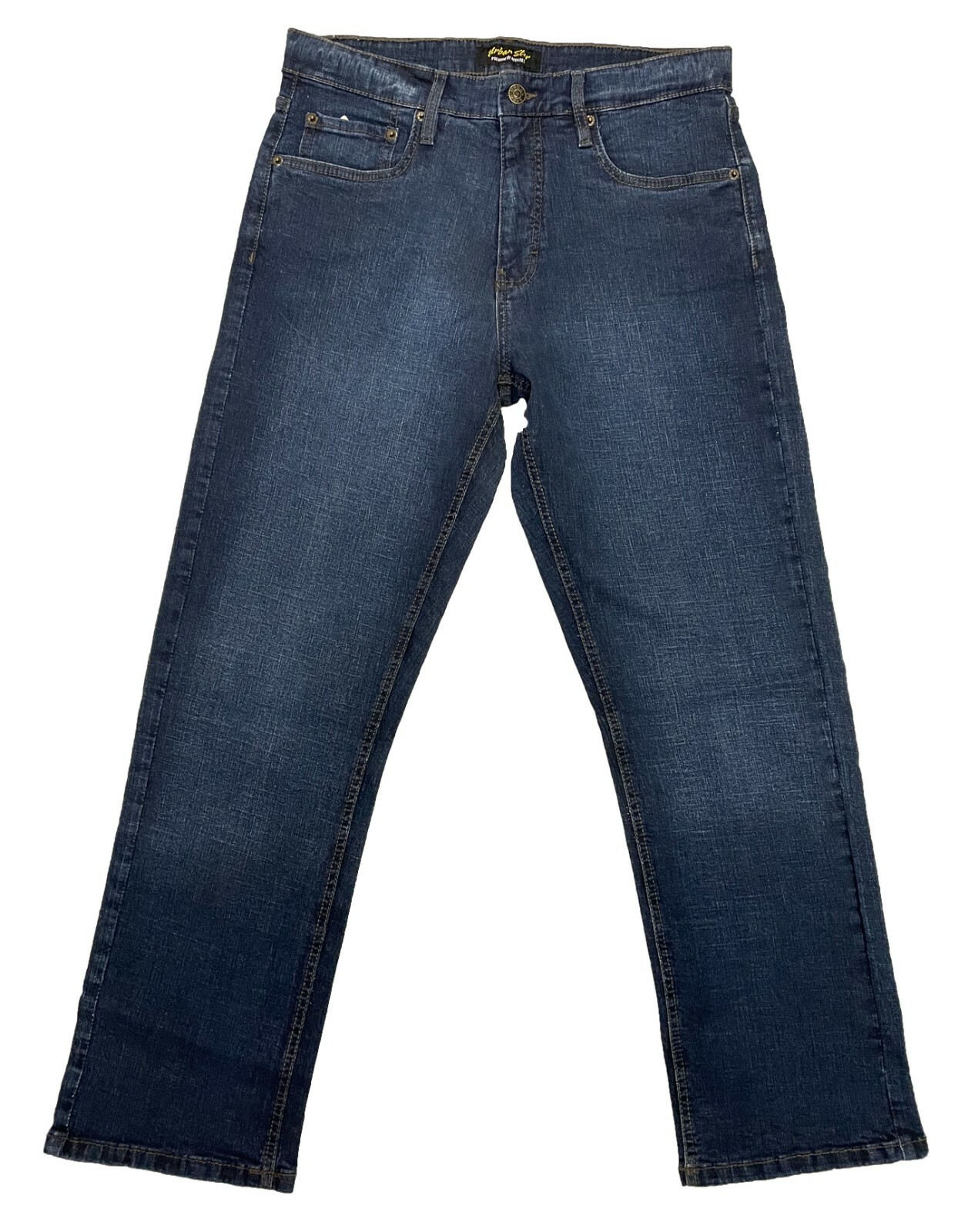 Urban Star Men’s Stretch Relaxed Fit Straight Leg Premium Blue