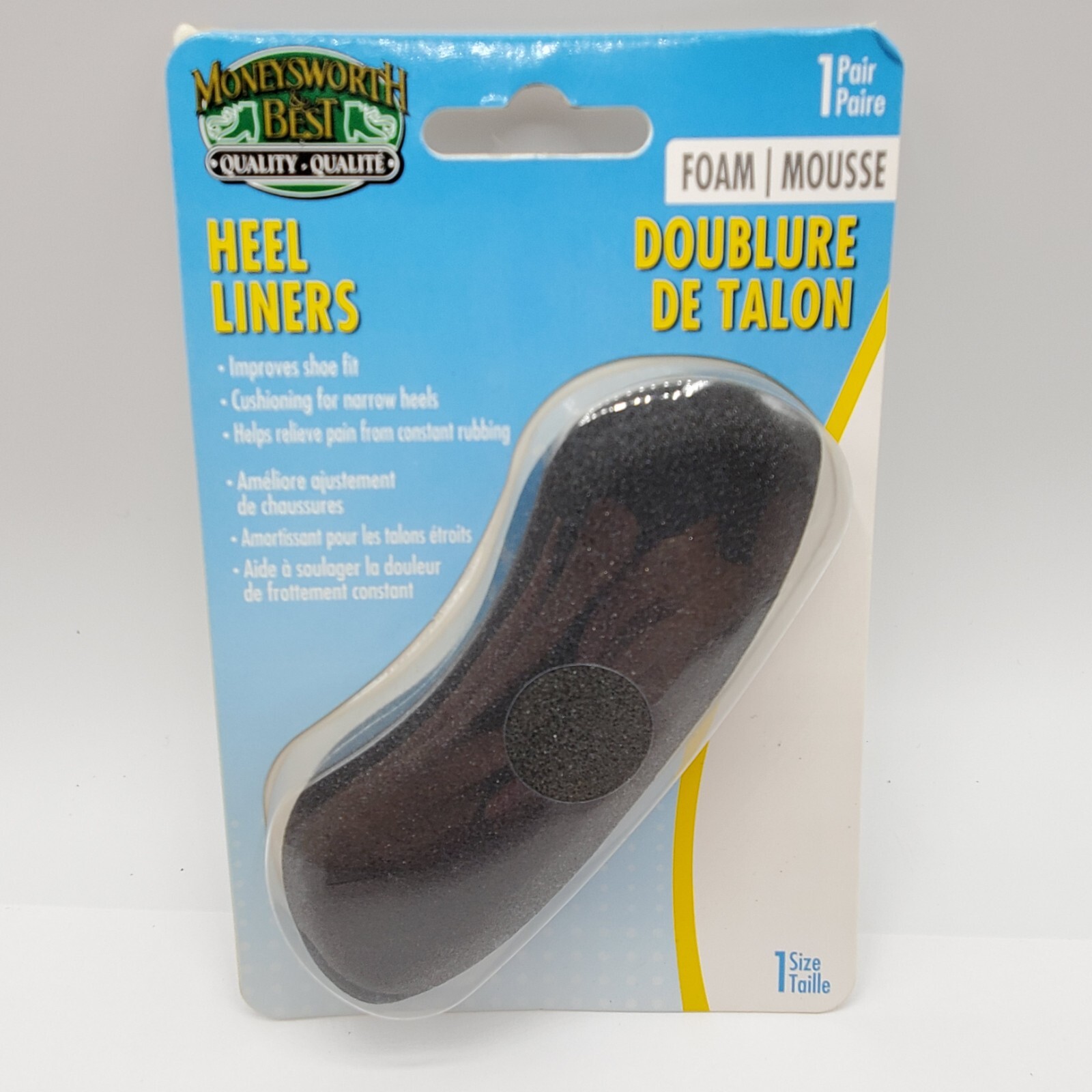 Moneysworth and Best Heel Liners Foam Heel Cushion (Men’s and Women’s) 1 Pair