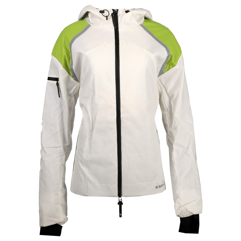 diadora Bright Be One Full Zip Running Jacket Womens White Casual Athletic Outer