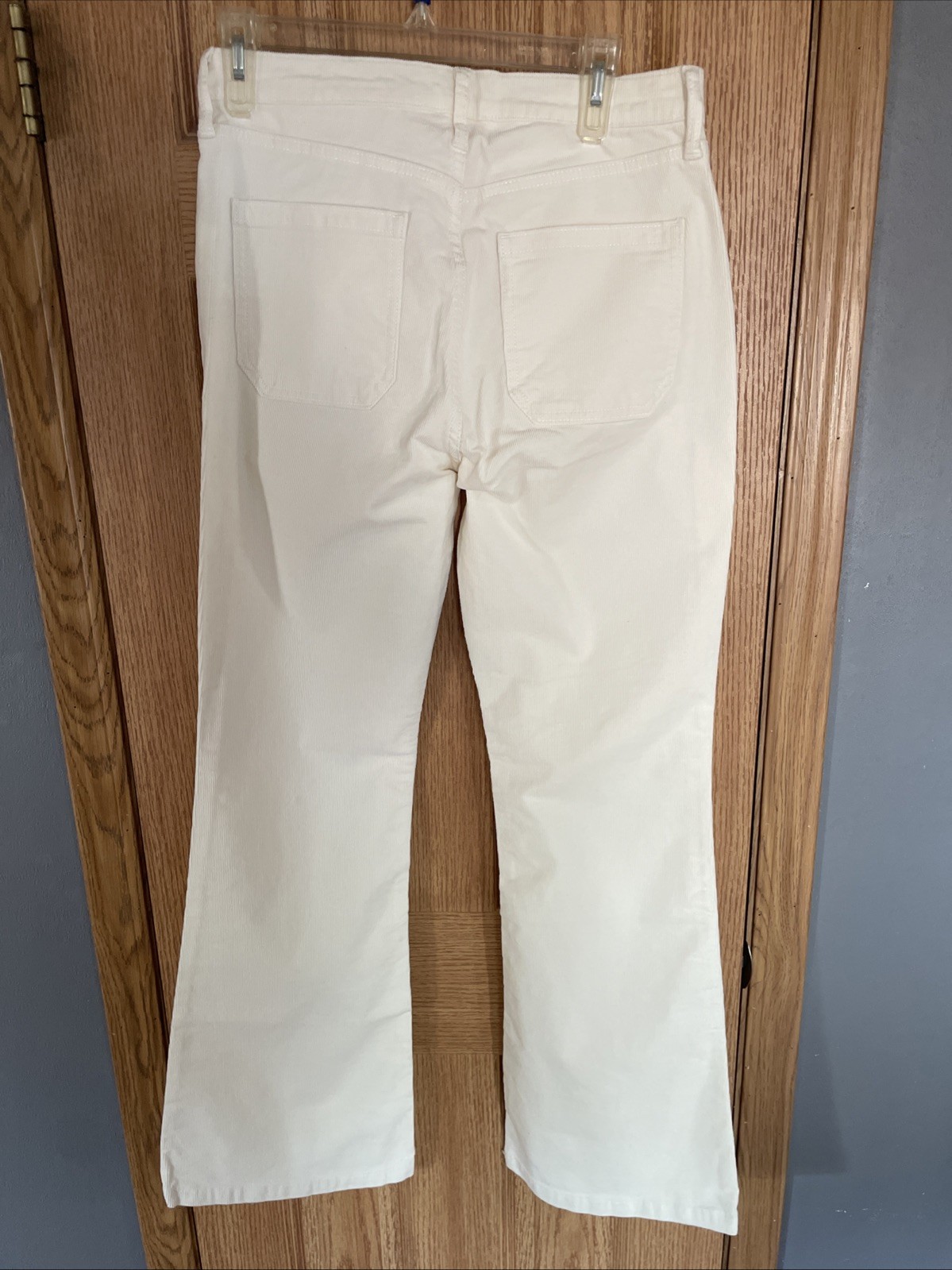 Gap Women Pants 70s Flare High Rise Ivory Corduroy Stretc Sz 29/8R NWT MSRP $80