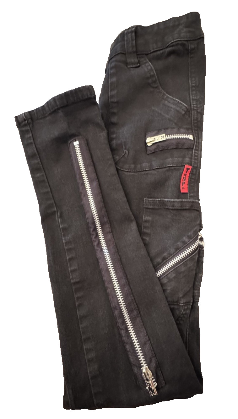 Tripp NYC Black Cargo Pants Size 0 Multi Zipper Y2K Goth Punk Sz 0 China