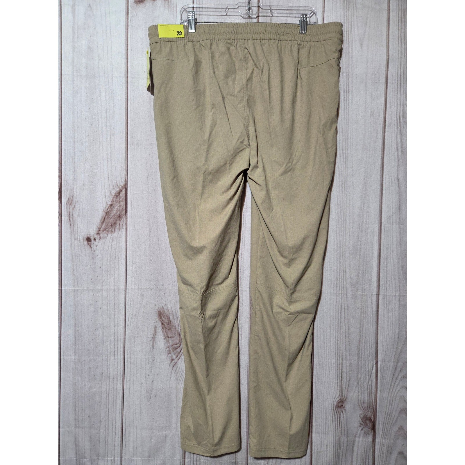All in Motion Mens Ripstop Pant Khaki Tan Stretch Quick Dry UPF 50+ Size L NEW