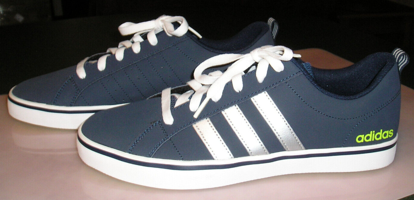 NEW Mens Adidas Neo VS Pace Navy Blue/Silver Athletic Shoes Sneakers Sz 10 NWOB