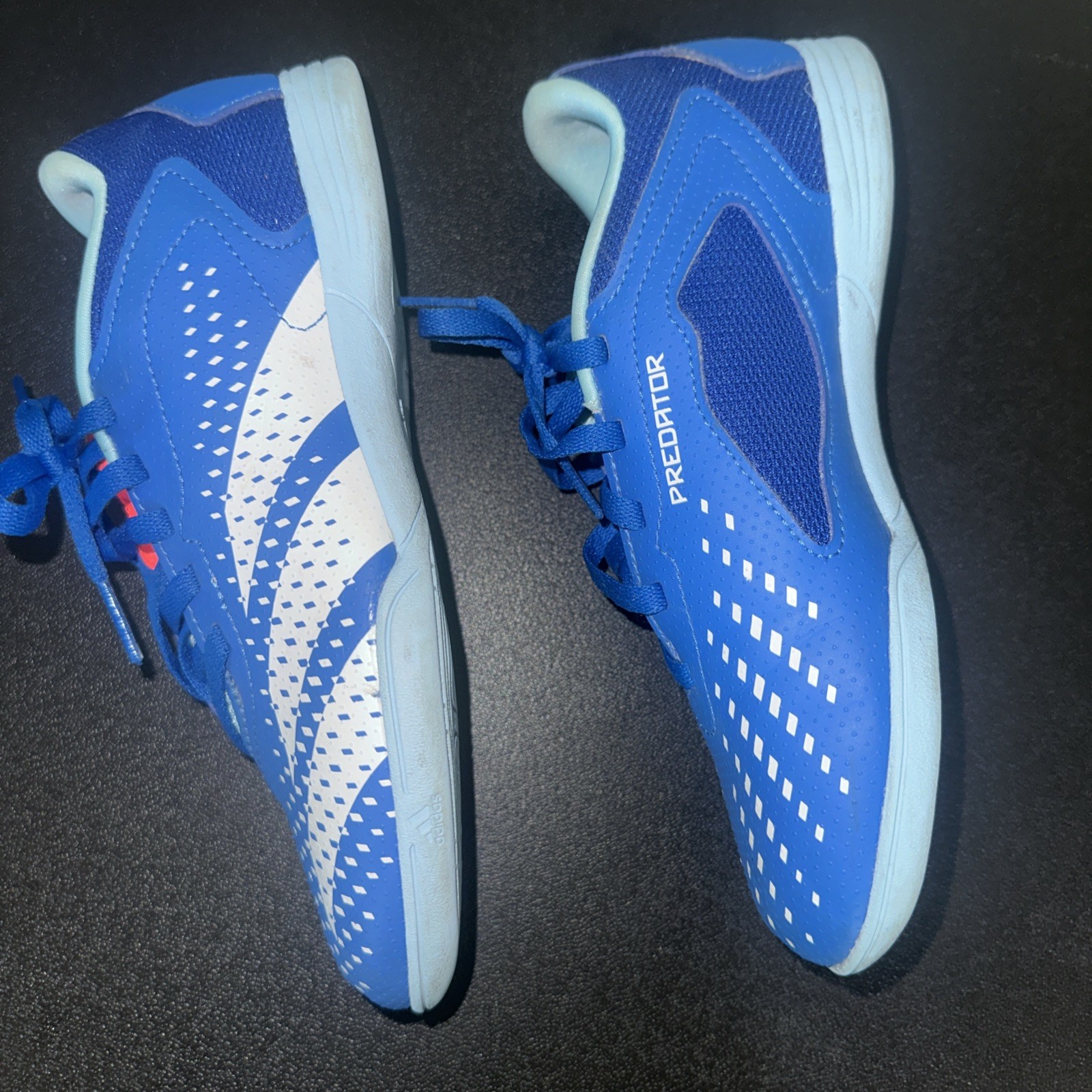 adidas Predator Club IN Indoor Soccer Shoes Kids US 3.5 Blue White Futsal