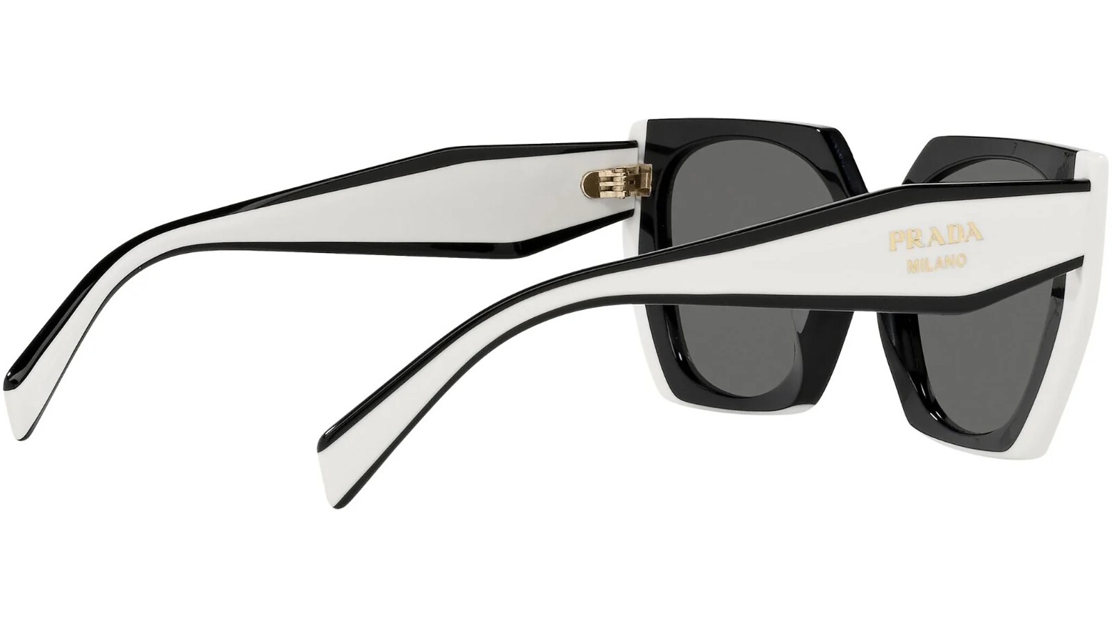 PRADA PR15WS 09Q5S0 Black White Dark Grey Women’s Sunglasses New