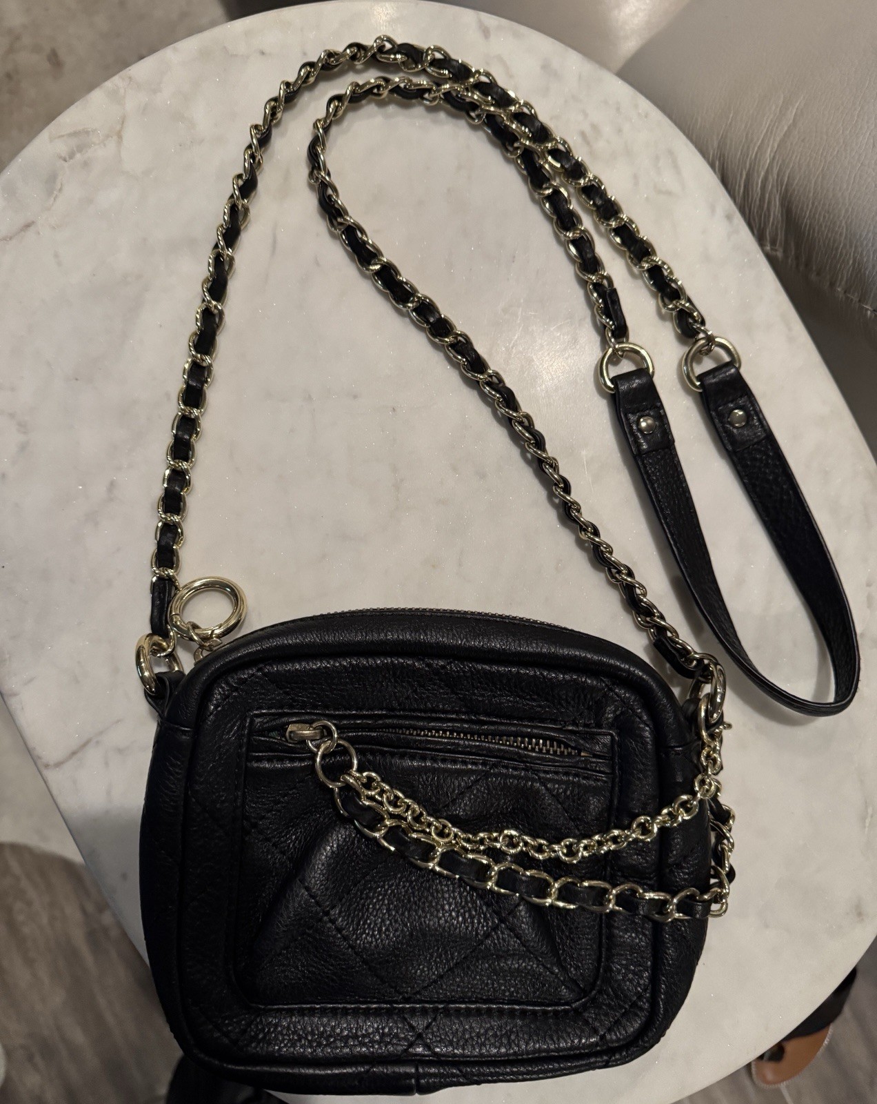 Betsey Johnson Black Quilted Leather Bag