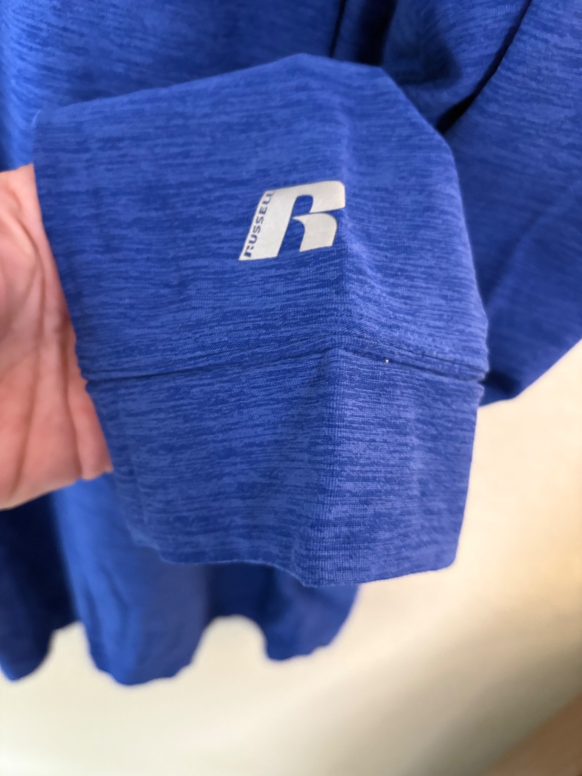 Russell Dri Power 360 Mens XL 46-48 Long Sleeve Shirt Blue Training Athletic