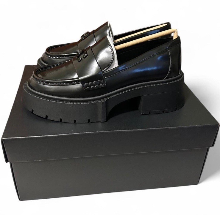 NEW Coach Leah Platform Loafer Black Women’s Size 7 Or Men’s Size 5.5 NIB