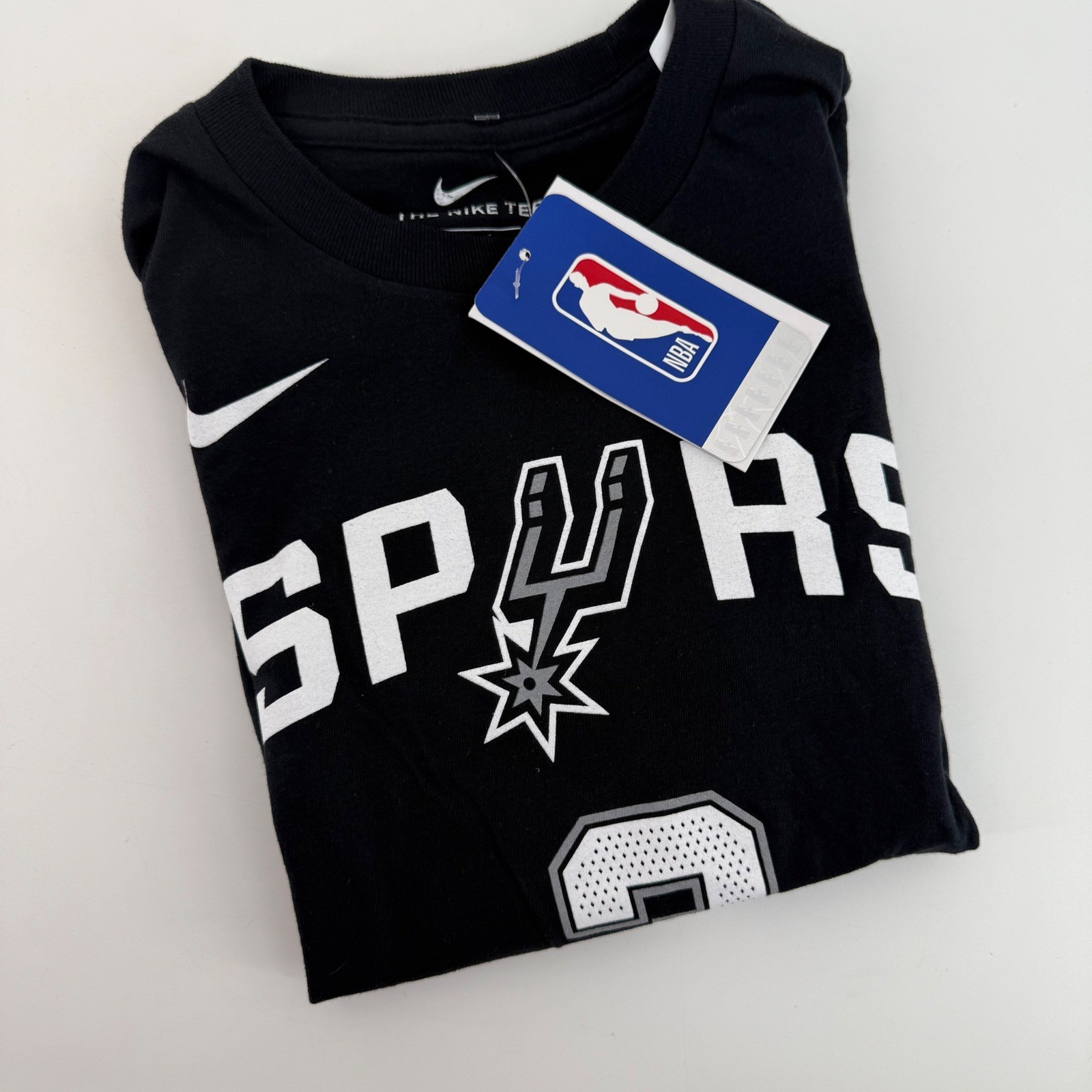 Kids Nike San Antonio Spurs Paul 3 Black T Shirt Tee Youth Size 10 12