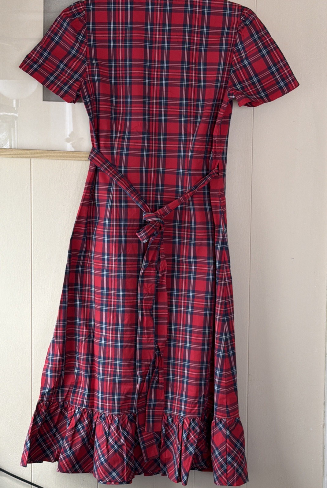 NWT $185 Draper James Reba Midi Wrap Dress Angie Plaid Belted Size 2