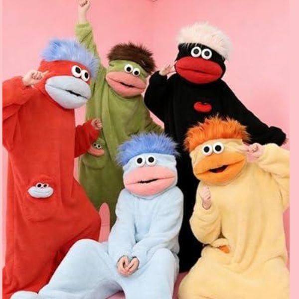Cute Cartoon Muppet Lounge Wear Big Mouth Monster Holiday Costume Party Pajama