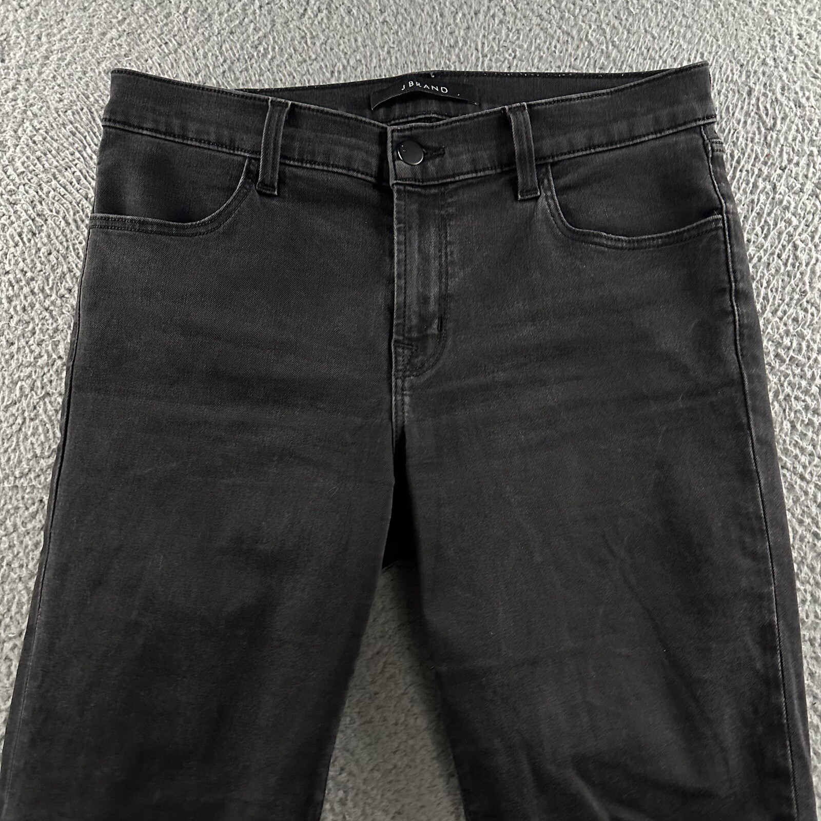 J Brand Womens Jeans Black Size 30 Mid Rise Crop Skinny Distressed Cotton Blend