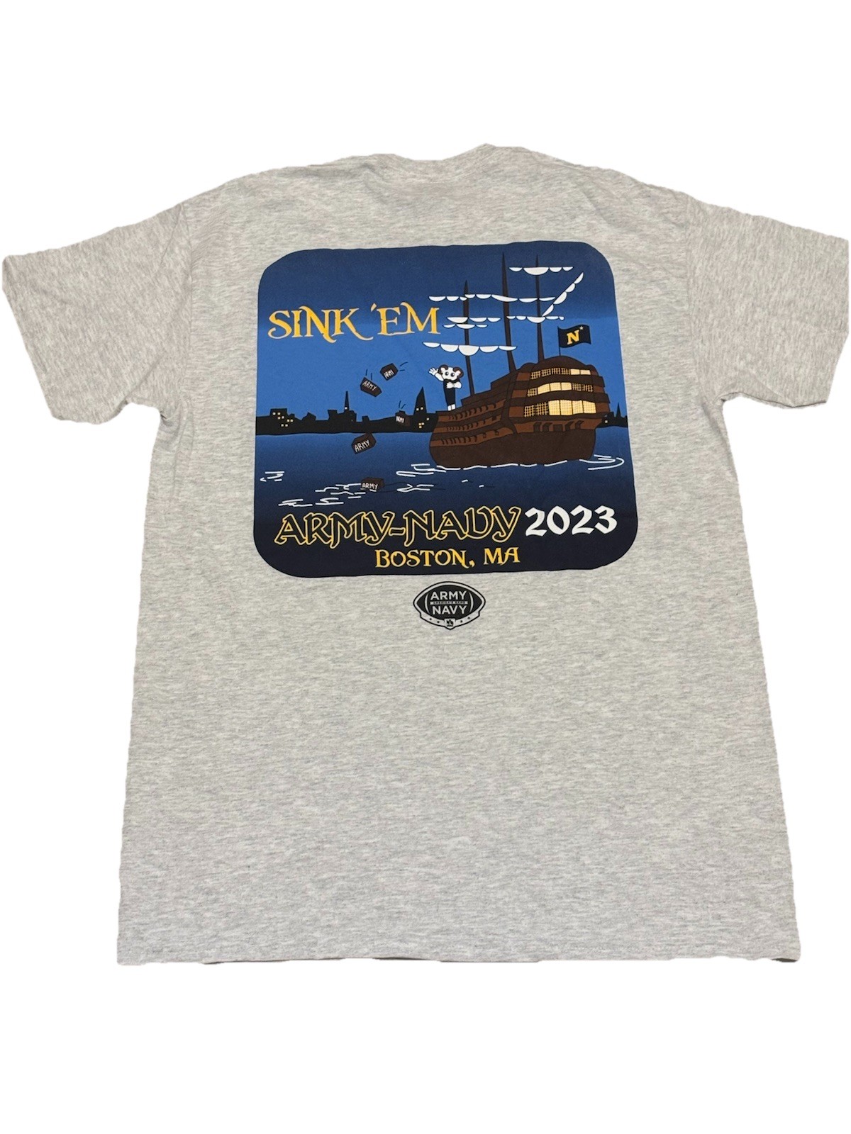 NCAA Army Vs Navy 2023 Sick Em Men’s Size Medium T-shirt Gray Euc