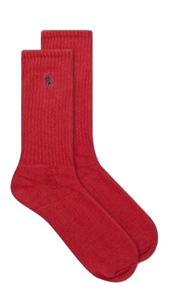 POLO RALPH LAUREN RL Mens Red Sports Gym Training Crew Socks UK 6-11 EU 40-46