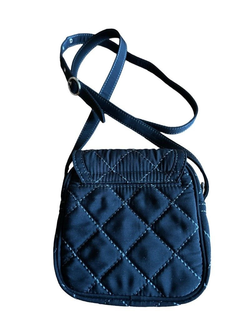 Vera Bradley Mini Hipster RFID Messenger Bag Black Quilt Crossbody ID Card Slots