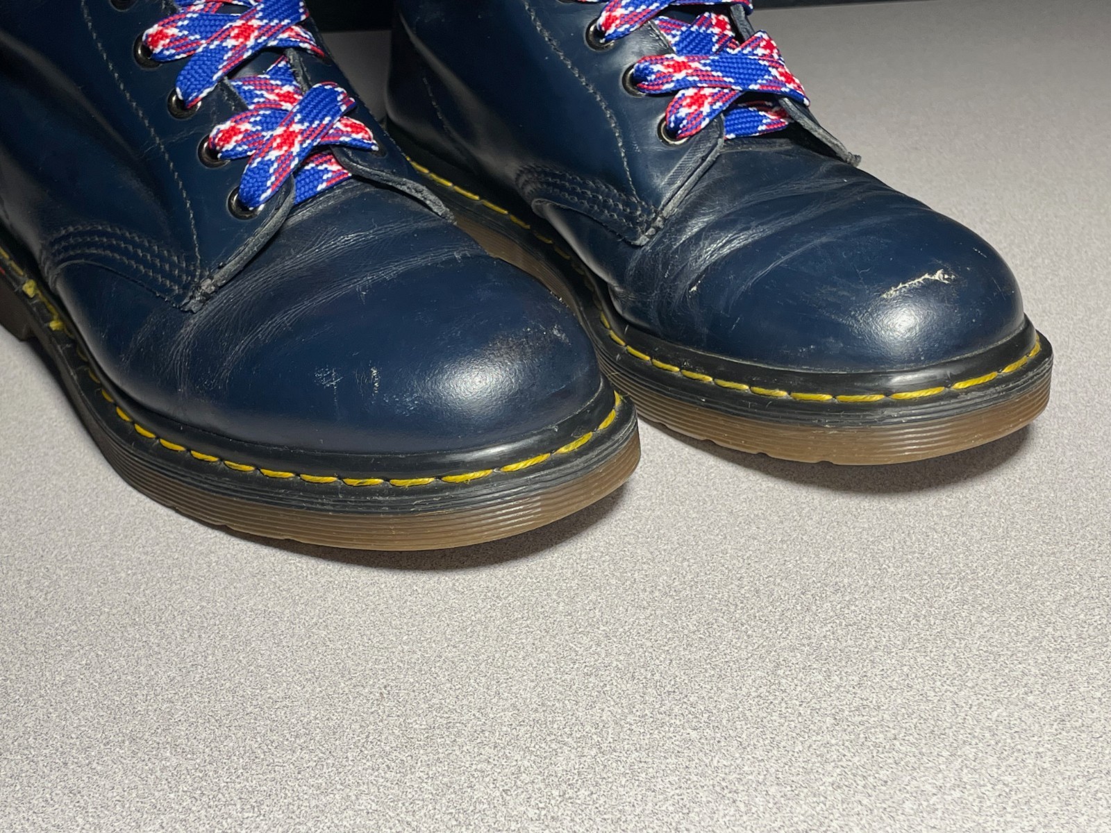 dr martens 1460 8 eyelet blue leather boots made in england men’s 8 RARE