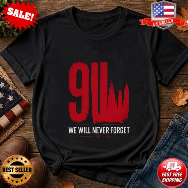 9/11 Skyline Memorial T-Shirt, Patriotic Remembrance Graphic Tee T-Shirt S-5XL