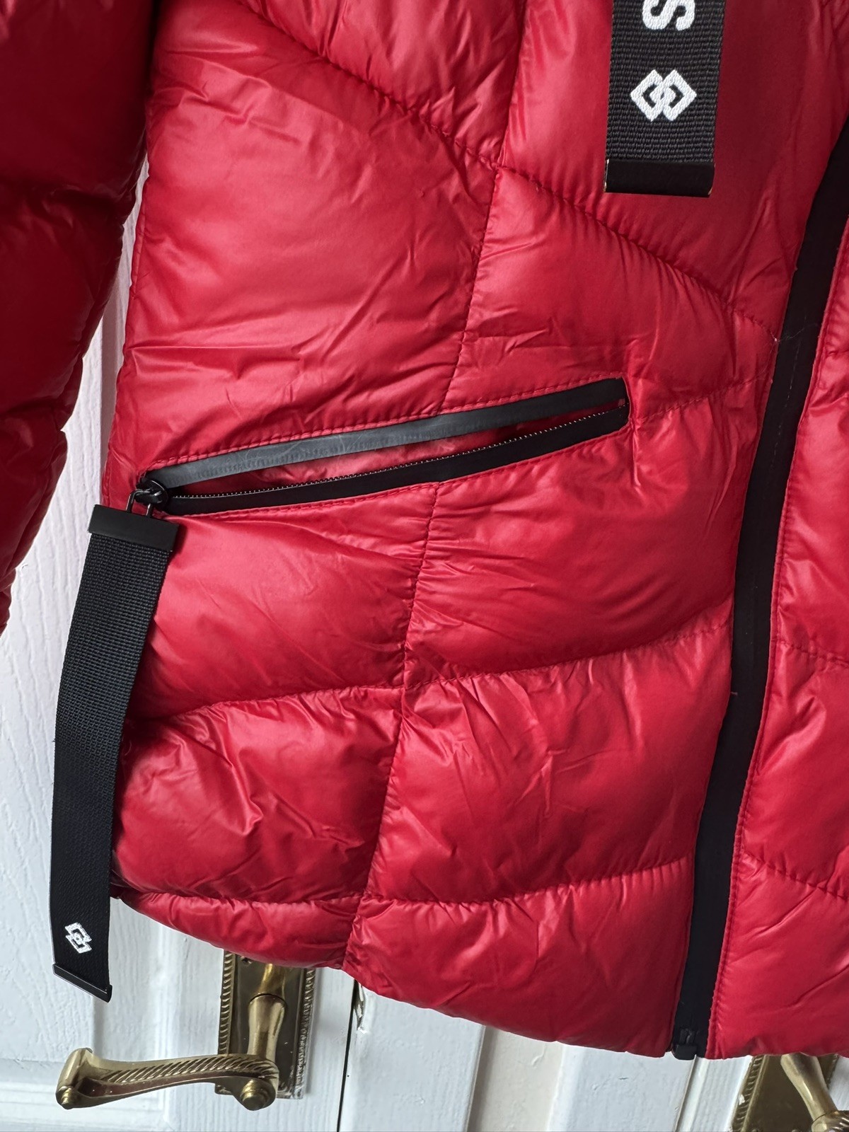 Saint & Sinner Red Puffer Jacket Size Uk 10 New Without Tags Women’s Clothing