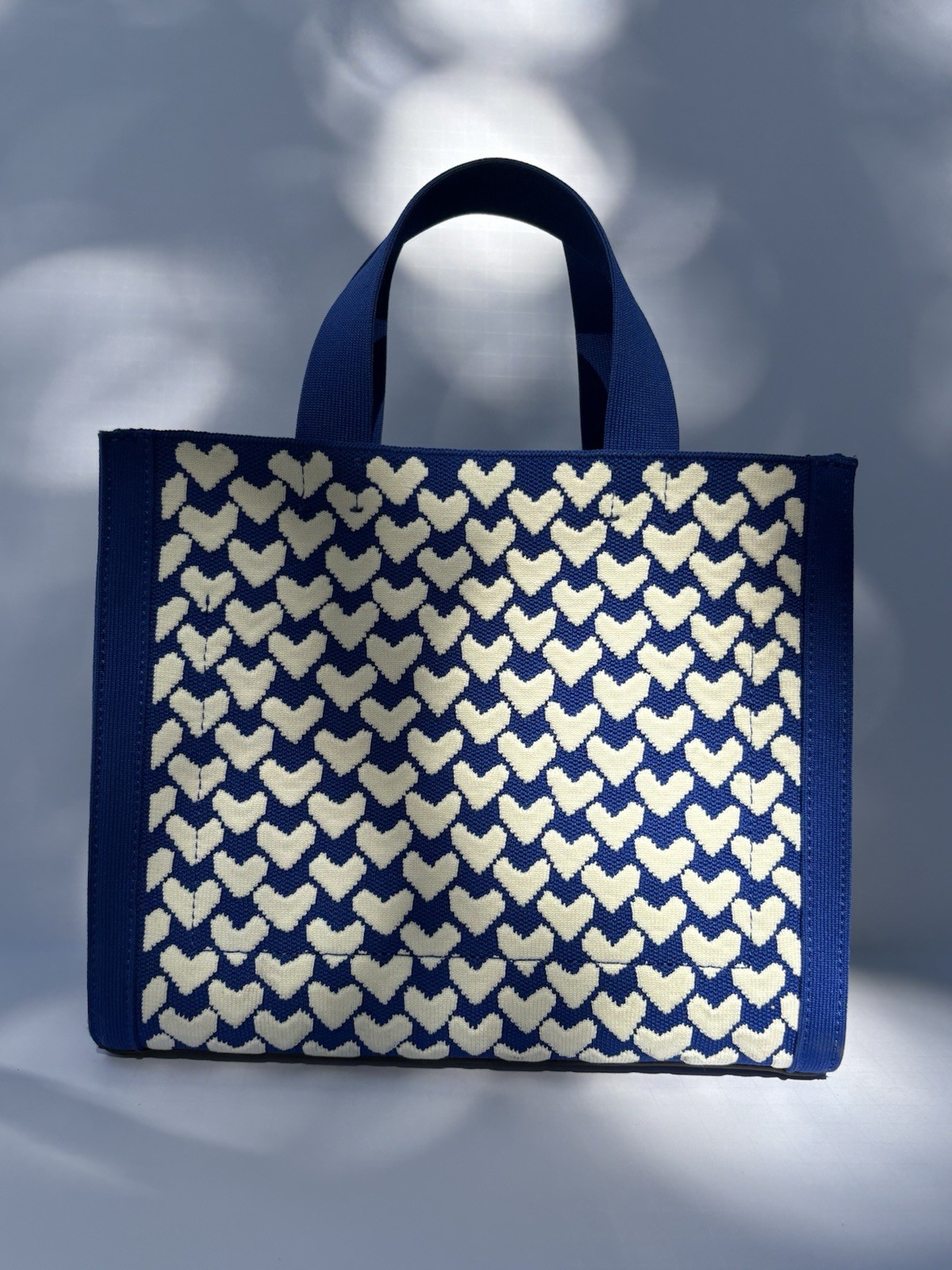 Rare Kate Spade Manhattan Modernist Hearts Jacquard leather Small Tote Crossbody