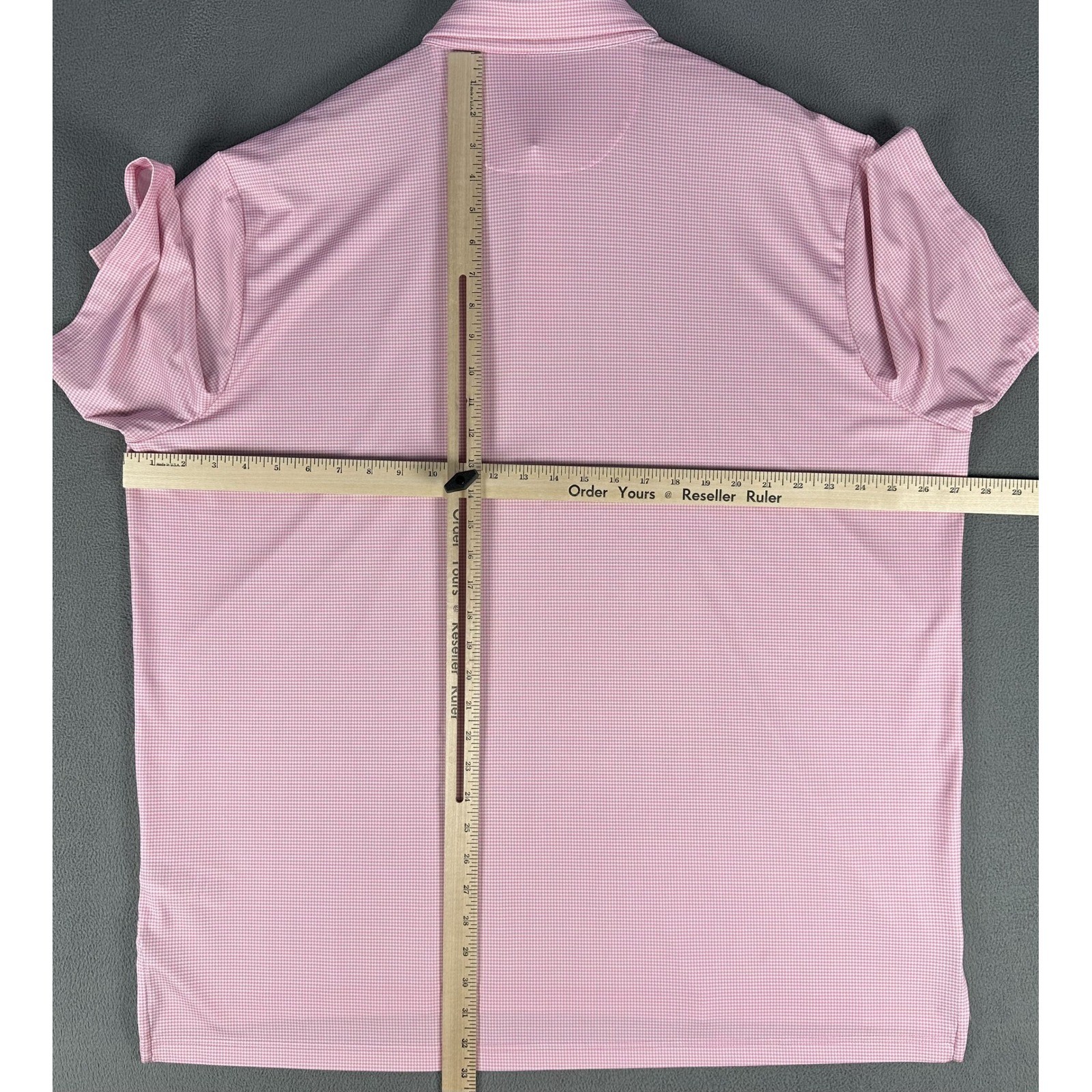RLX Ralph Lauren Polo Shirt 2XL Pink Houndstooth Cutaway Collar Performance Golf