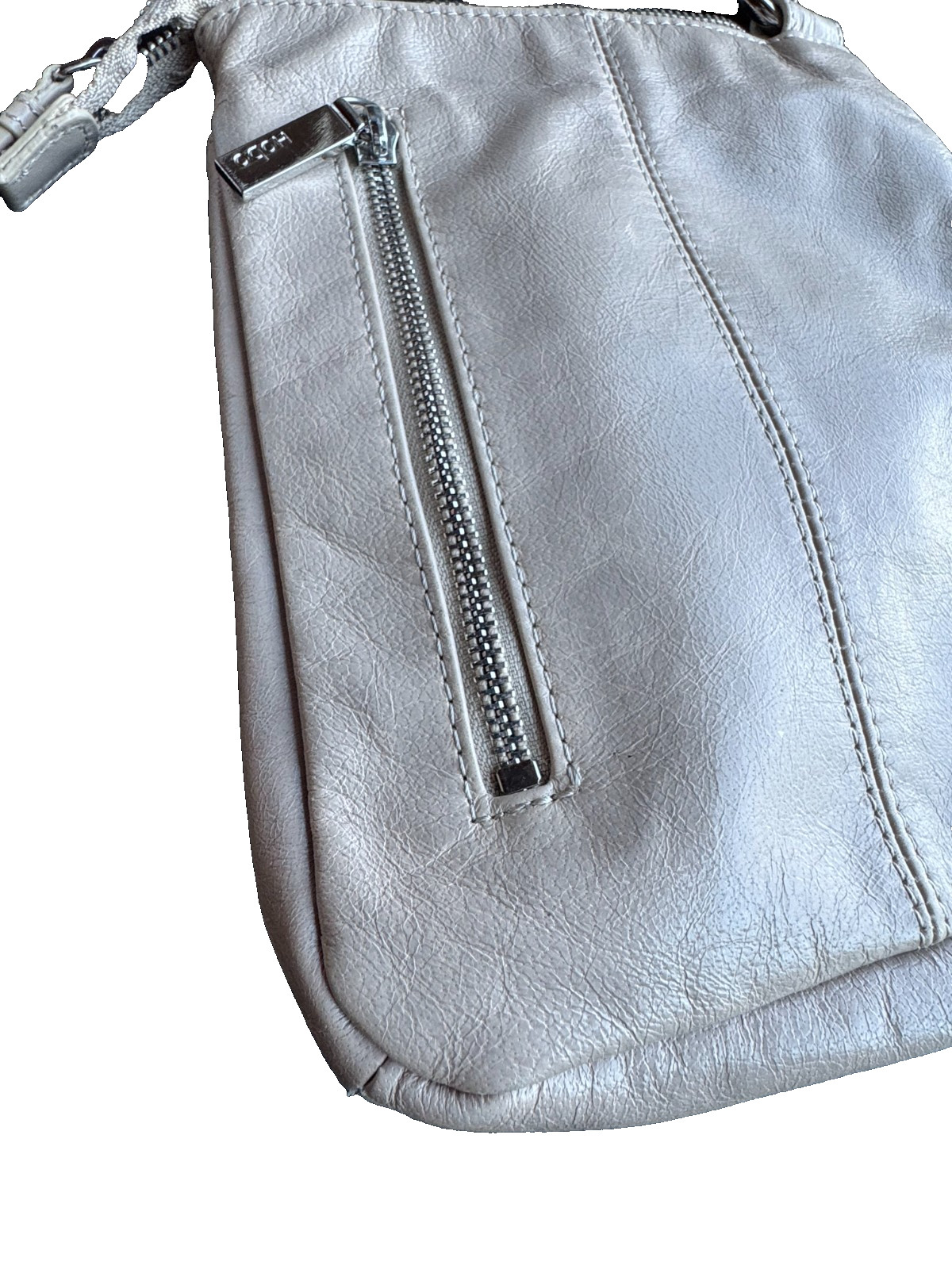 HOBO The Original Crossbody Leather Purse Bag in Cream/Beige/Stone – EUC