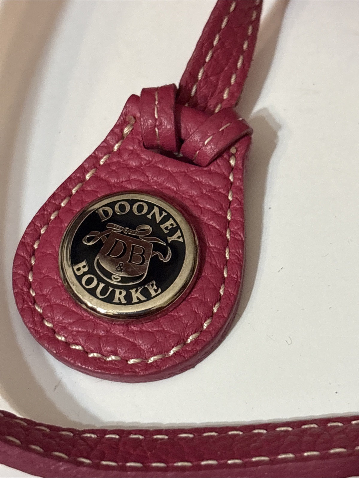 Y2K Dooney & Bourke Pebbled Leather Satchel Barrel Bag Pink Fushia Purse