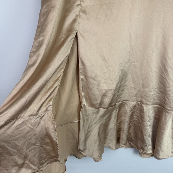 Show Me Your Mumu Claire Midi Dress Bridesmaid Bridal Champagne Luxe Satin XL