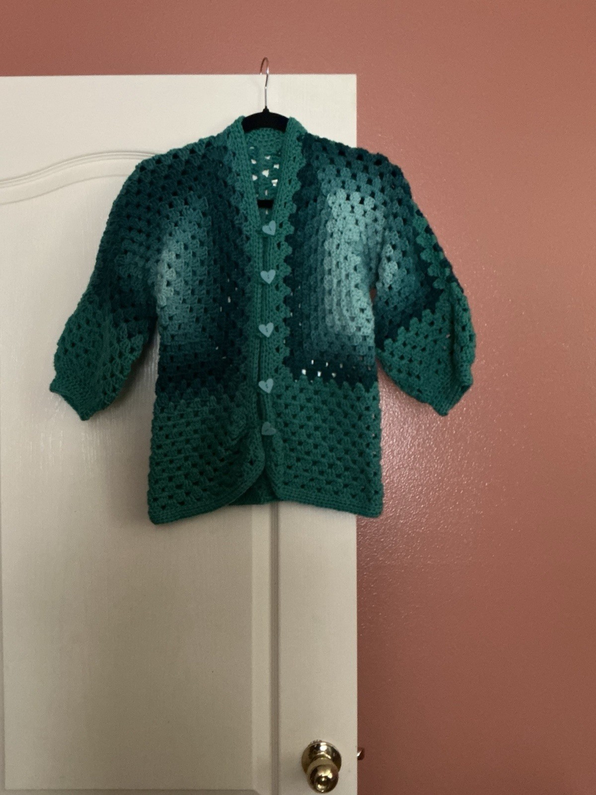 New Hand Crocheted Hexagon Cardigan S/M