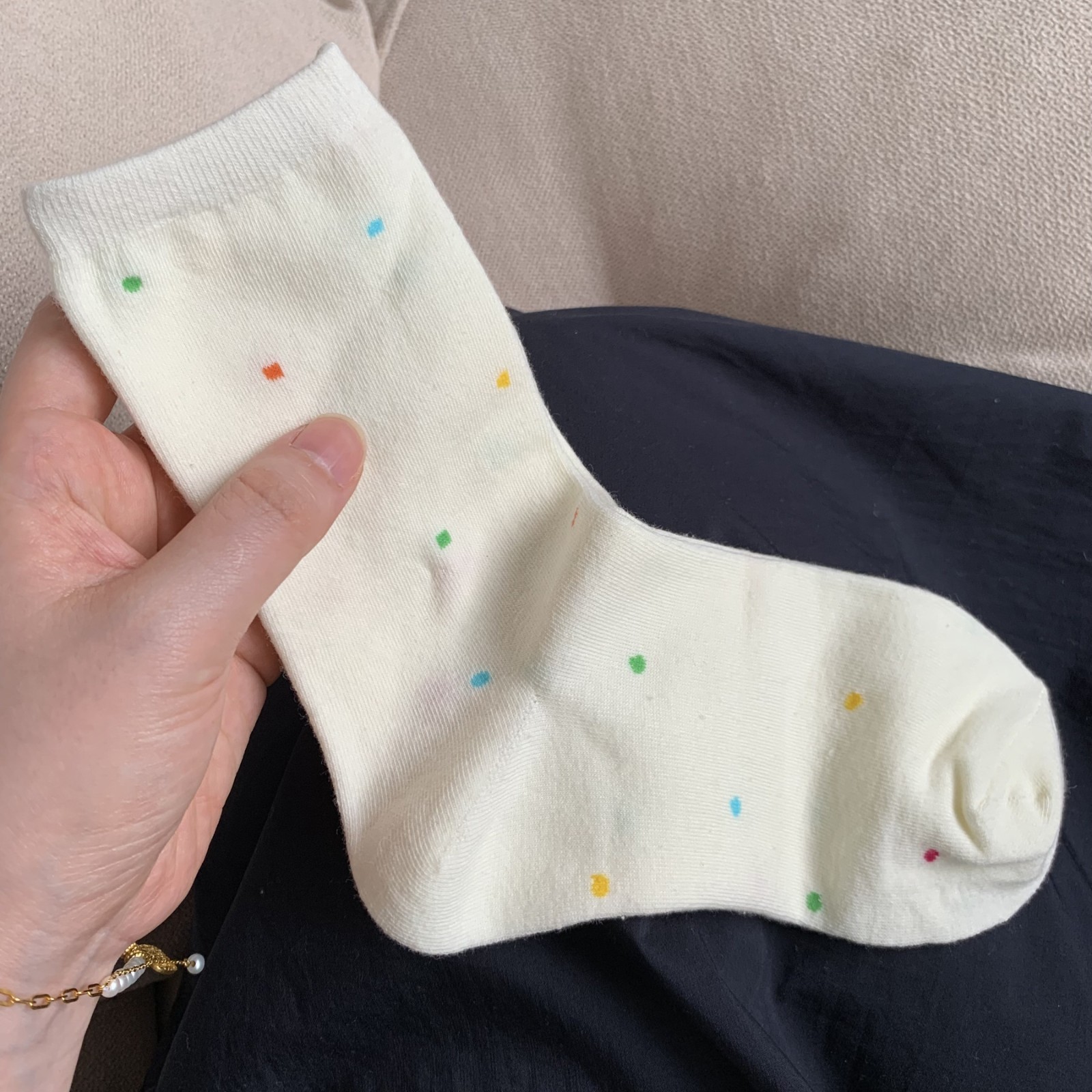 Dopamine Socks: New Fall Collection of Colorful Polka-Dot Cotton Socks for Women