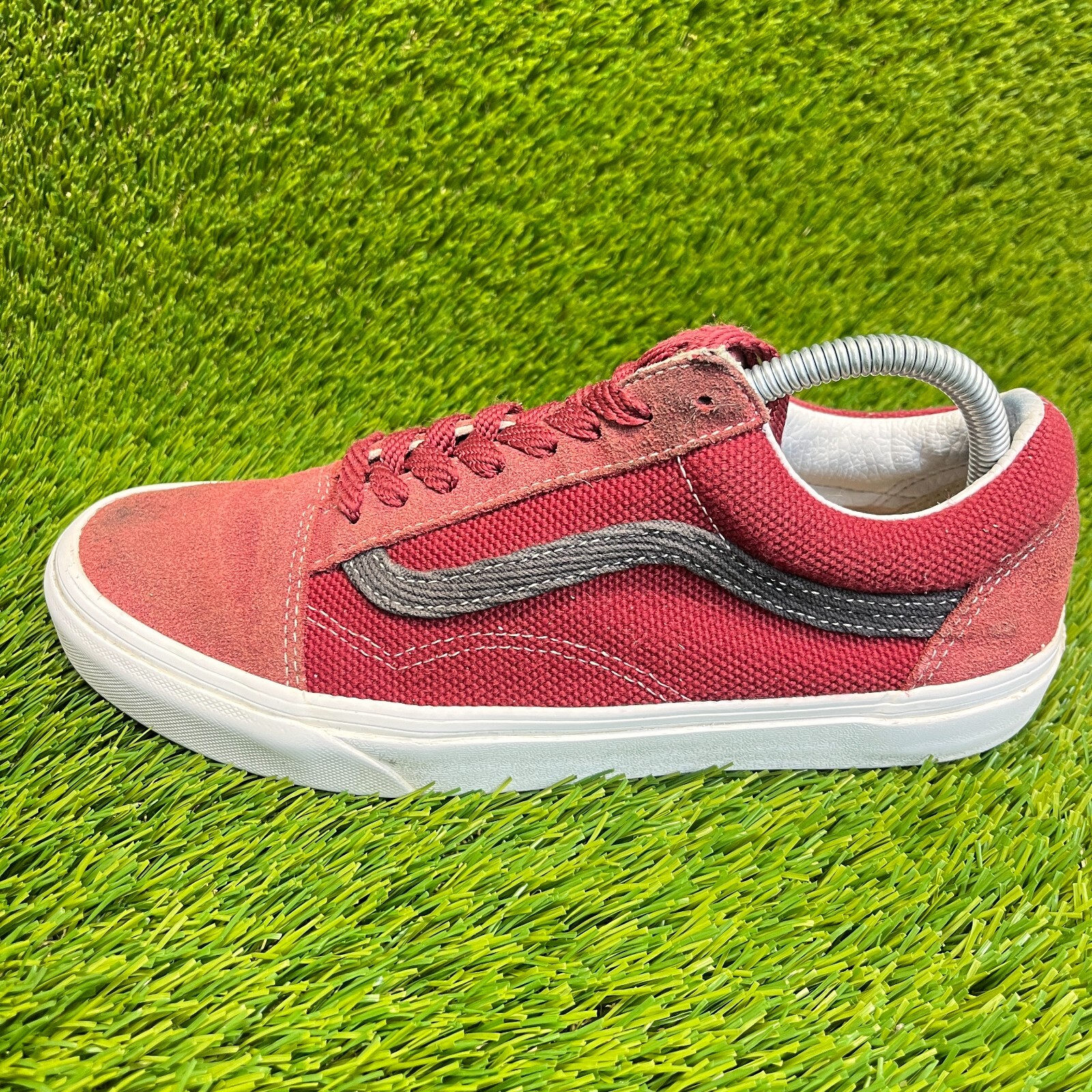 Vans Old Skool Heavy Texture Mens Size 8 Red Black Casual Skate Shoes Sneakers