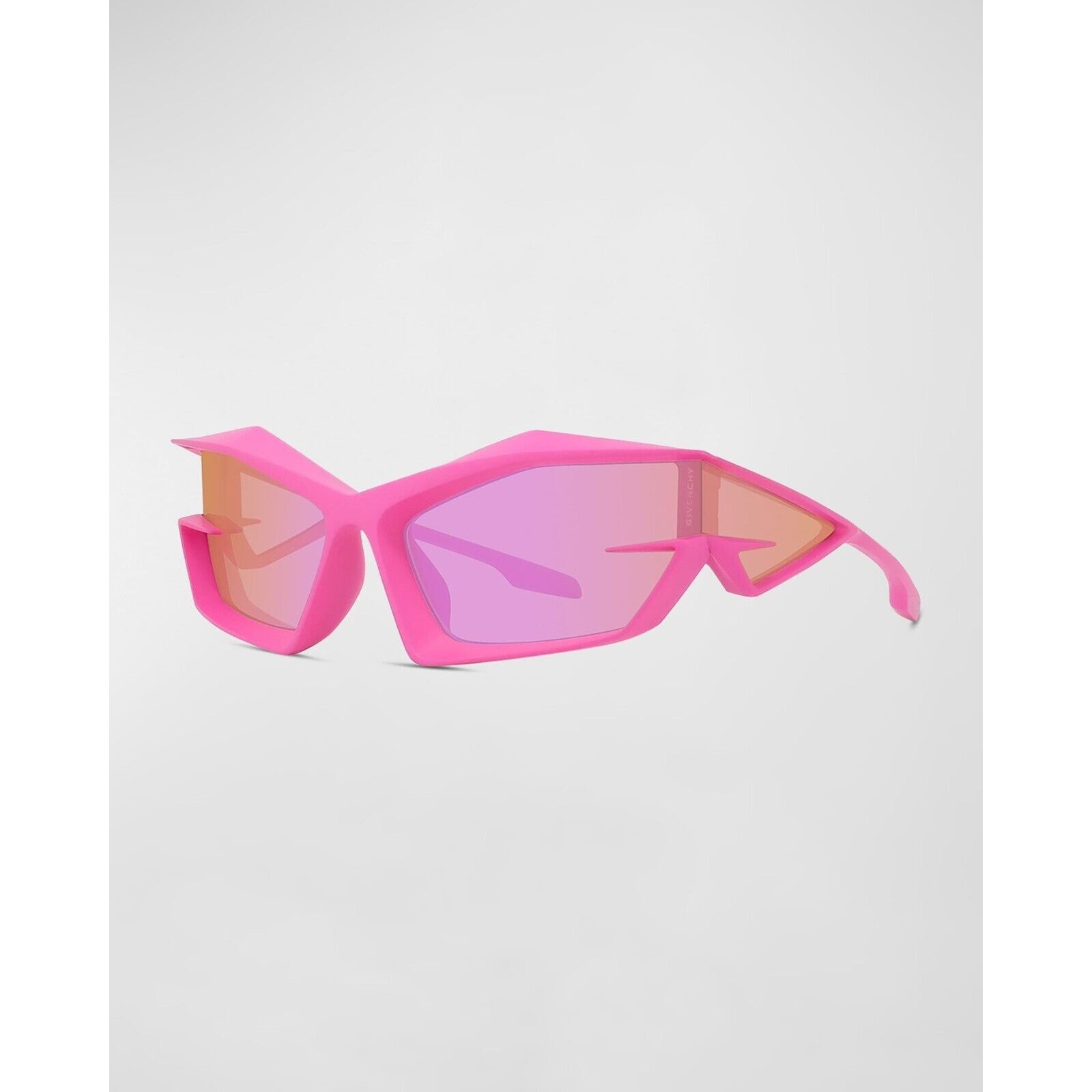 Givenchy Giv Cut GV40049I 73Y Wrap Sunglasses Matte Pink Violet Mirror Authentic