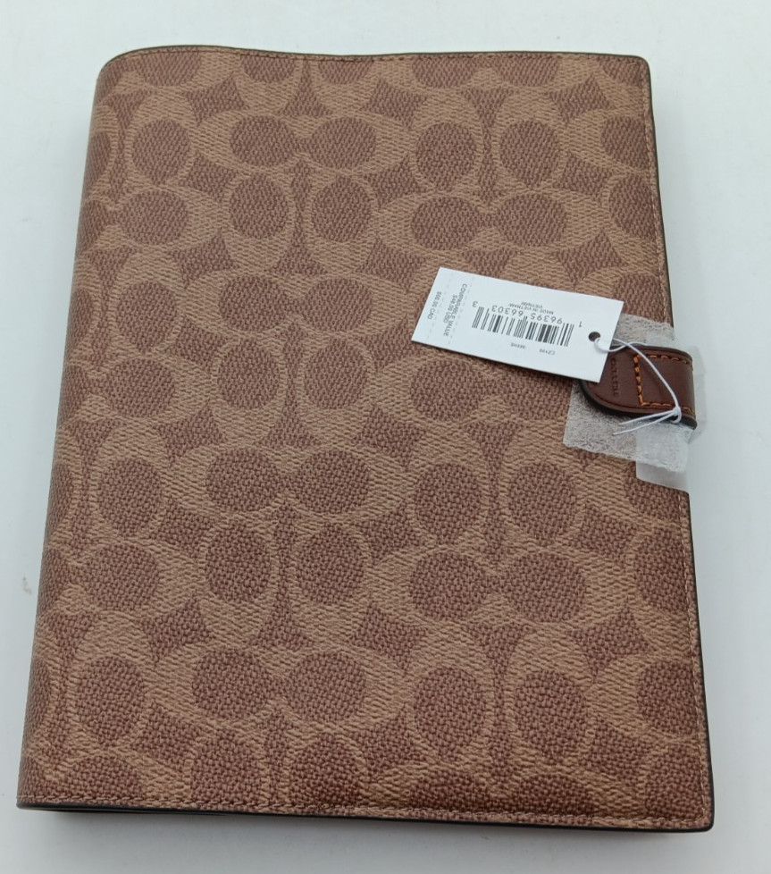 COACH | Notebook In Signature Canvas | Gold/Tan/Brown | CZ198