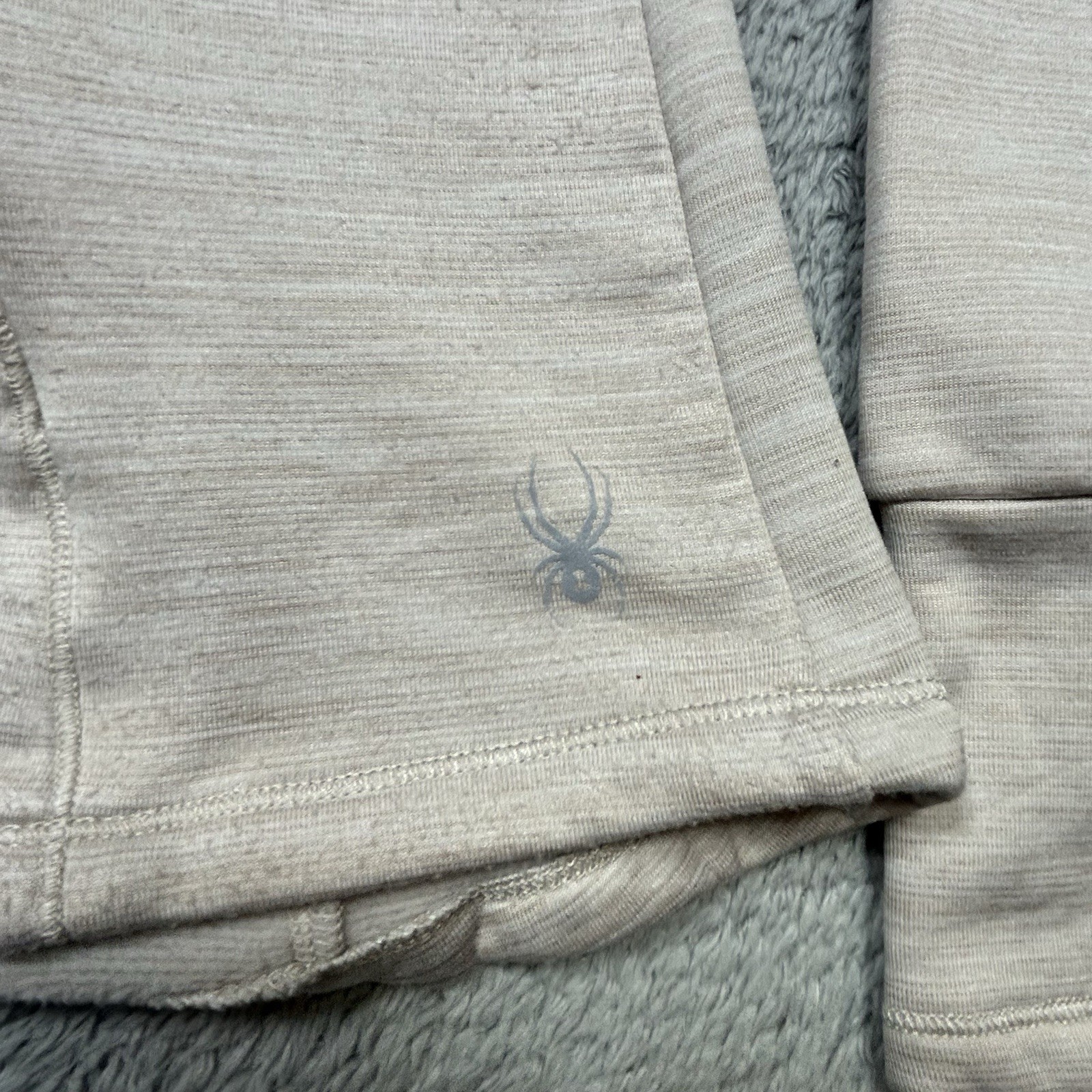 Spyder Active Jacket Womens XL Beige Full Zip Stretch Zip Pockets Activewear EUC