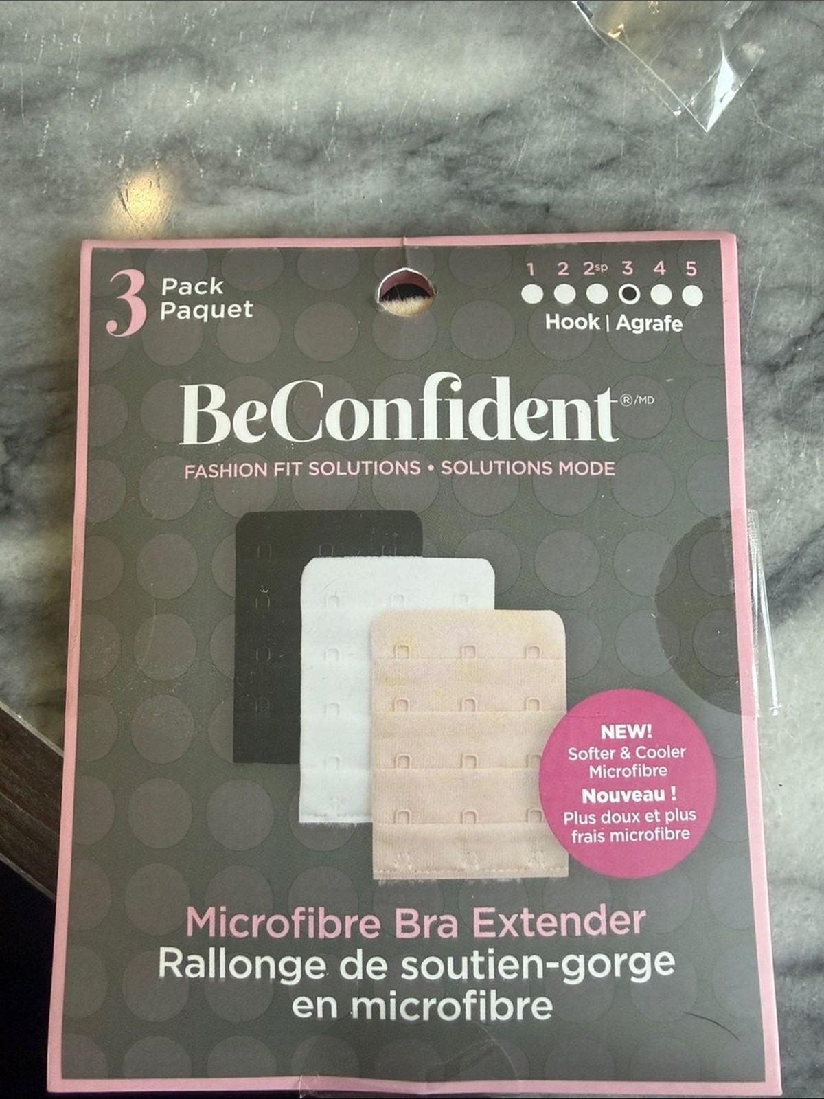 BeConfident 3-Hook Bra Extender 3-Pack – Black, White, Nude