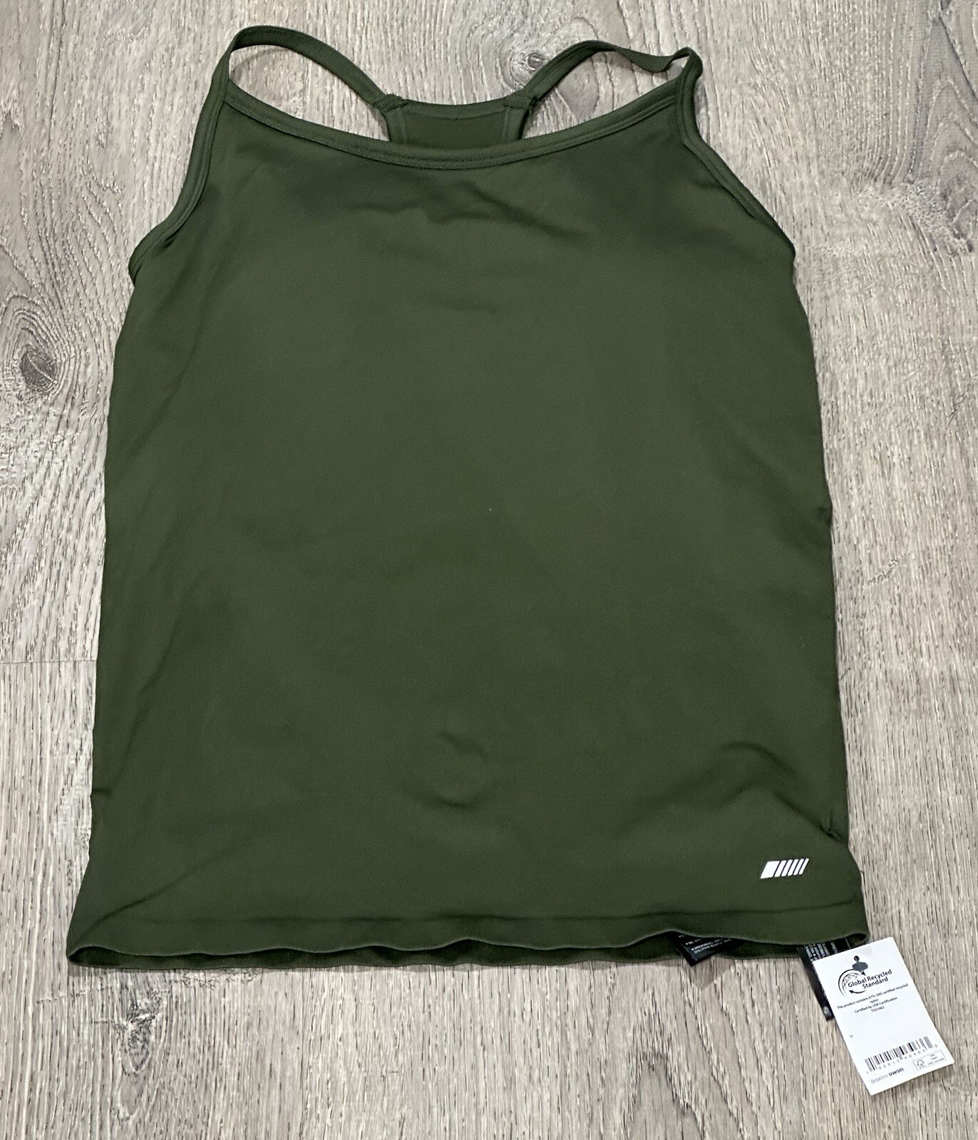 Amazon Essentials Women’s Active Slim-Fit Racerback Tank Built-in Bra Dark Olive