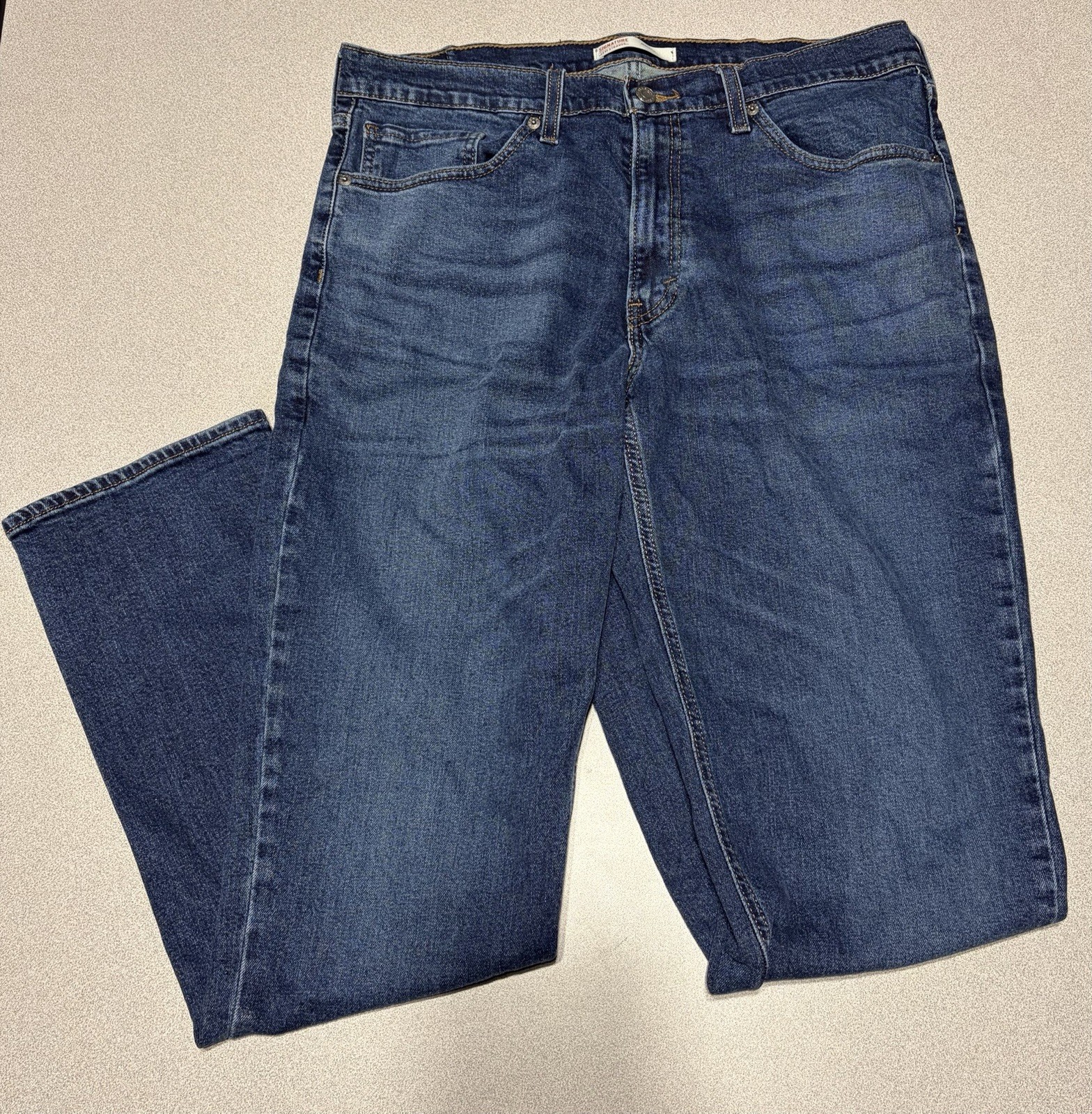 Signature by Levi Strauss Athletic Fit Mens Jeans Dark Wash Navy Blue 36×34
