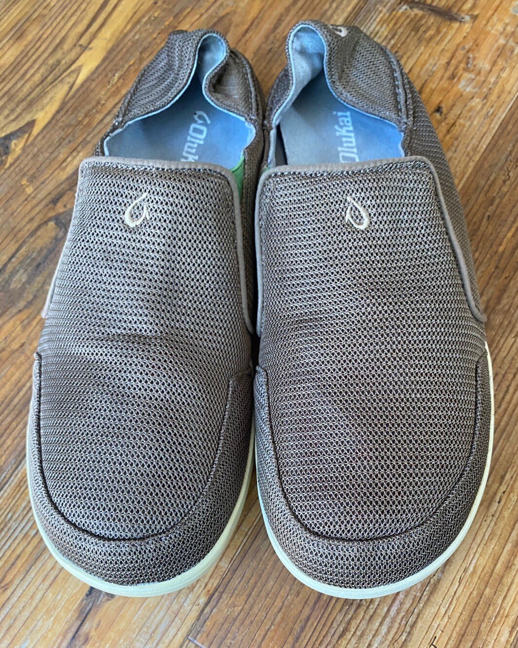 Olukai Nohea Mesh Shoes Taupe Versatile Drop In Heel Comfort Slip On Men’s 11 44
